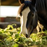 Hest spiser grønt