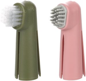 FINGER TOOTHBRUSH SET DENTES PINK/GREEN 1,7×2,5x6CM