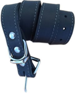 Halsbånd soft læder – SORT – 12mm/30cm.