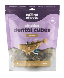 Island of Pets, Air-dried Cod Skin Dental Cubes – 100g