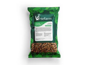 Urtefarm Psyllium Husk With Herbs – Pelleterede Loppefrøskaller m. urter – 10 kg (Bestillingsvare, leveringstid ca. 1 uge)
